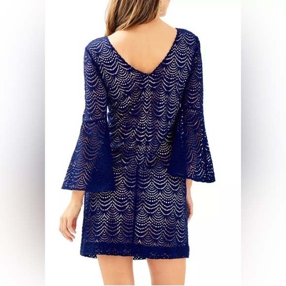 LILLY PULITZER NICOLINE DRESS TRUE NAVY SIZE SMALL NWOT - Picture 4 of 6